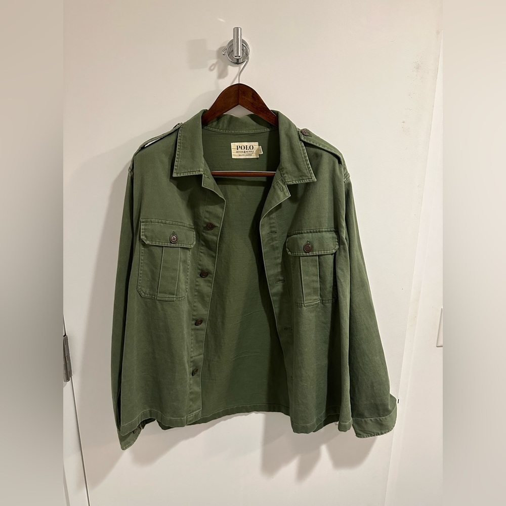NEVER WORN - Large Polo Ralph Lauren Khaki Work Shirt Over Shirt Chore Coat